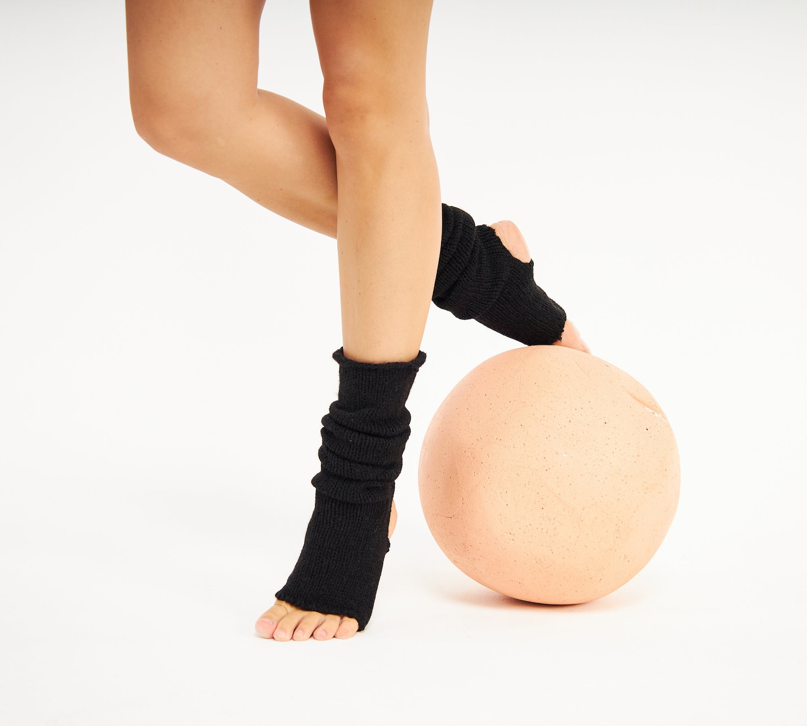 Black Knit Yoga Socks Toeless Socks Dancings Socks Yoga Leg Etsy