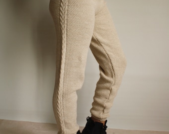 cable knit sweater pants