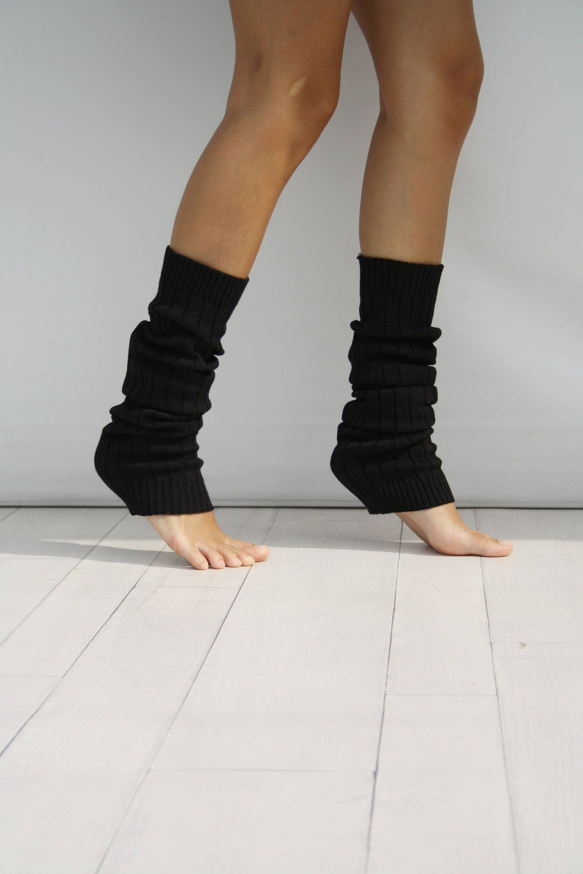 Leg Warmers Women Black Ribbed Knit Leg Warmers Dancing Leg Etsy