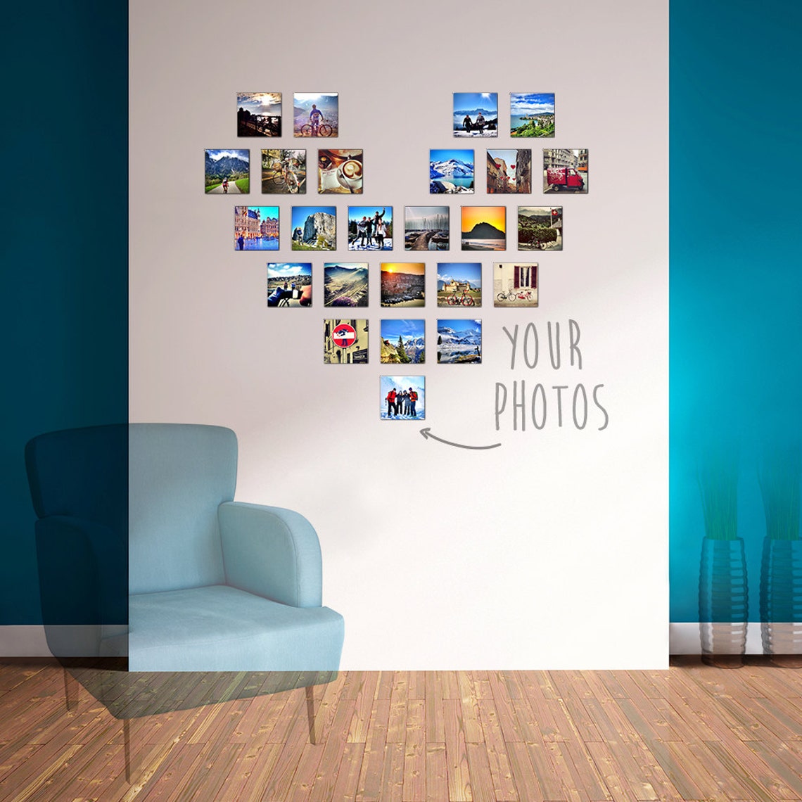 Instagram Wall Collage 25 Tiles With Your Favorite Photos / Etsy