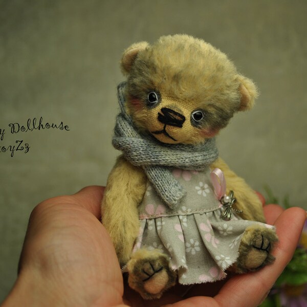 Miniatur Teddy Bear Tiny 13 cm Gift OOAK artist