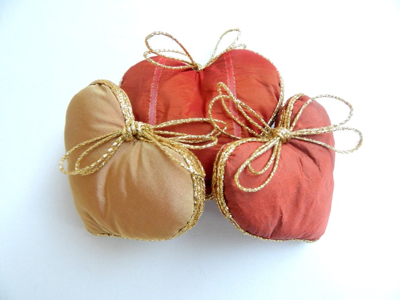 Mother/'s Day Gift Hanging Heart Set of Three in Burnt Orange House decor Ornament Hearts Beige and Terracotta Wedding Gift
