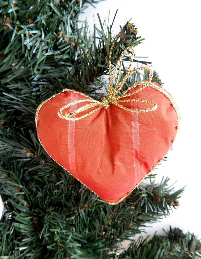 Mother/'s Day Gift Hanging Heart Set of Three in Burnt Orange House decor Ornament Hearts Beige and Terracotta Wedding Gift