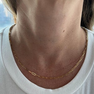 Solid 10K Yellow Gold Paperclip Link Chain Necklace 18" | Elegant Jewelry, Perfect Gift for Her (2.5mm)