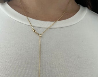 Goldum NYC 14K Yellow Gold Solid Popcorn Chain Necklace - 1.3mm, Adjustable Up To 22"
