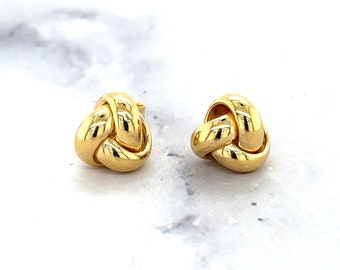 14K Gold Earrings, Real Gold Earrings, Wedding Yellow Gold Studs, Love Knot Stud Earrings, Dainty Earrings, Small Studs 7mm & 9mm Available