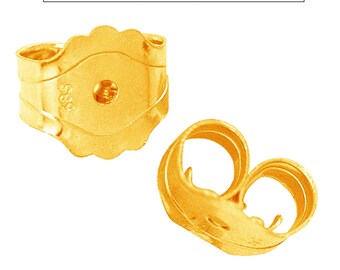 14K Yellow Gold Earring Backs for Studs, Replacement Lock Backs, Small Size Earring Accessories for Secure Fit