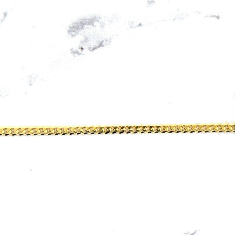 Solid 18k Yellow Gold 2.2mm Curb Chain Necklace, 16"-24" Real Gold, Unisex