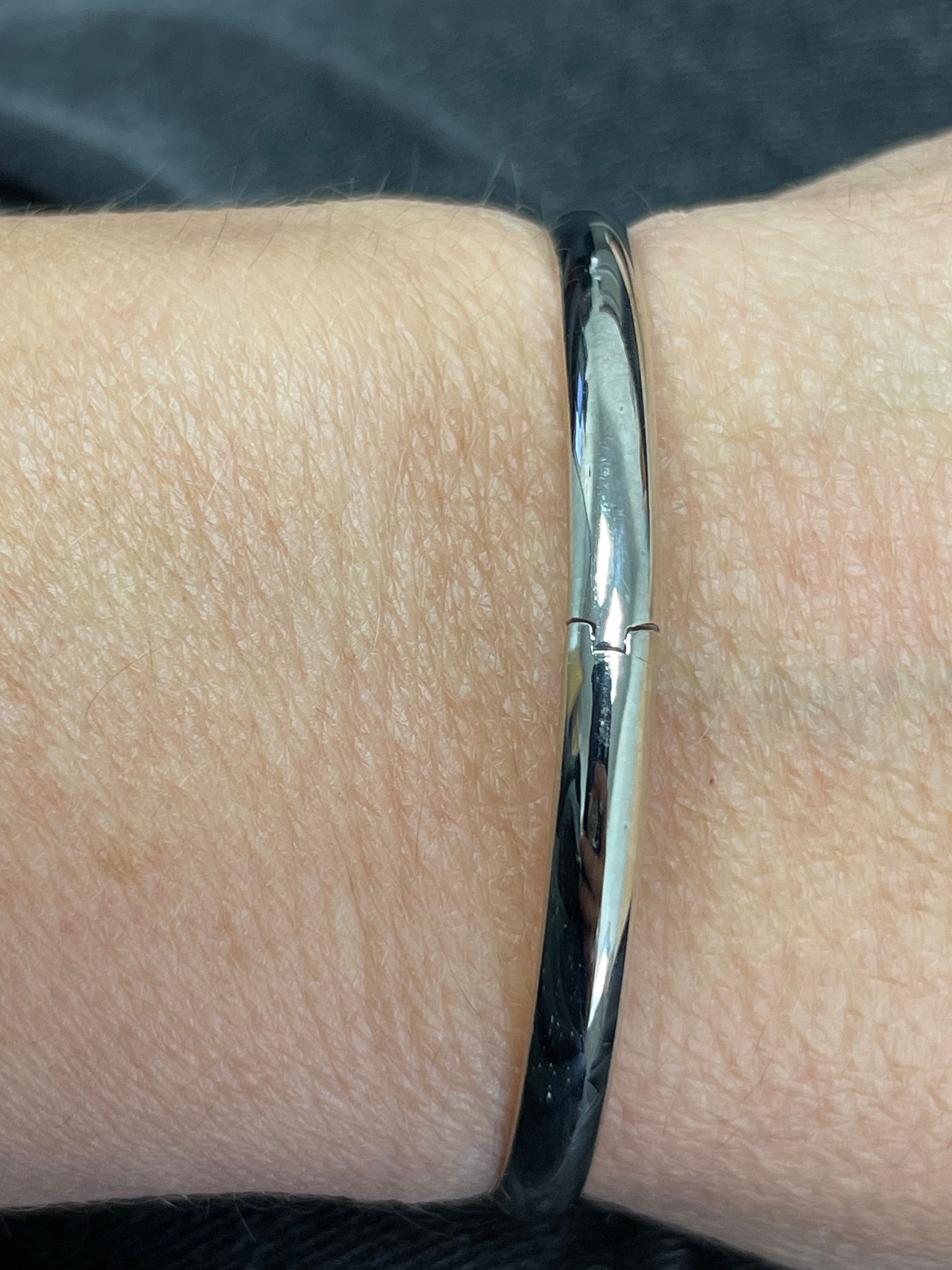 14K Gold Bangle Bracelet, Women Stackable Bracelet, Gift for