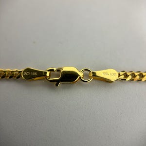 Solid 18k Yellow Gold 2.2mm Curb Chain Necklace, 16"-24" Real Gold, Unisex