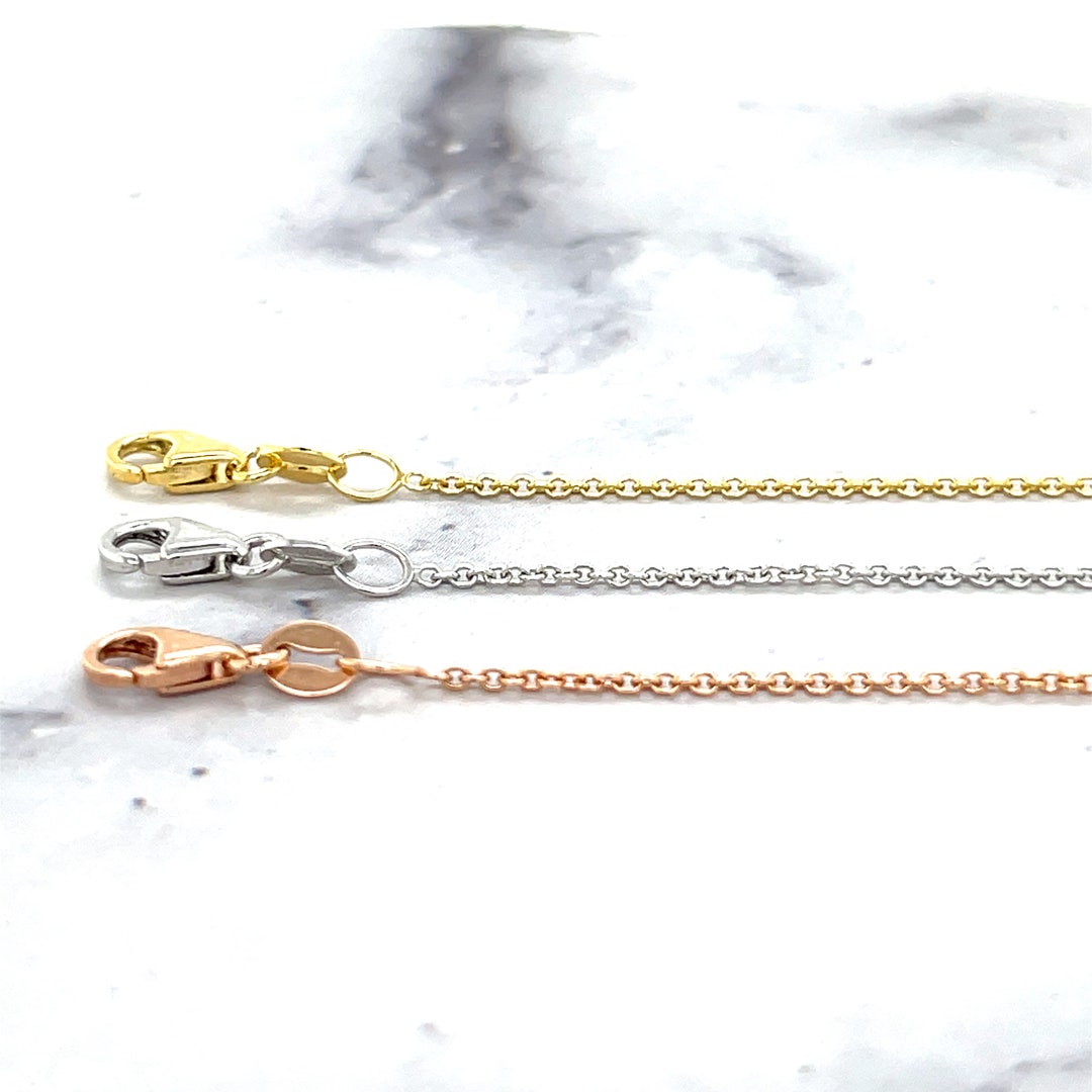 14K Gold 18 Extendable Oval Cable Chain With Lobster Lock, With Jump ...
