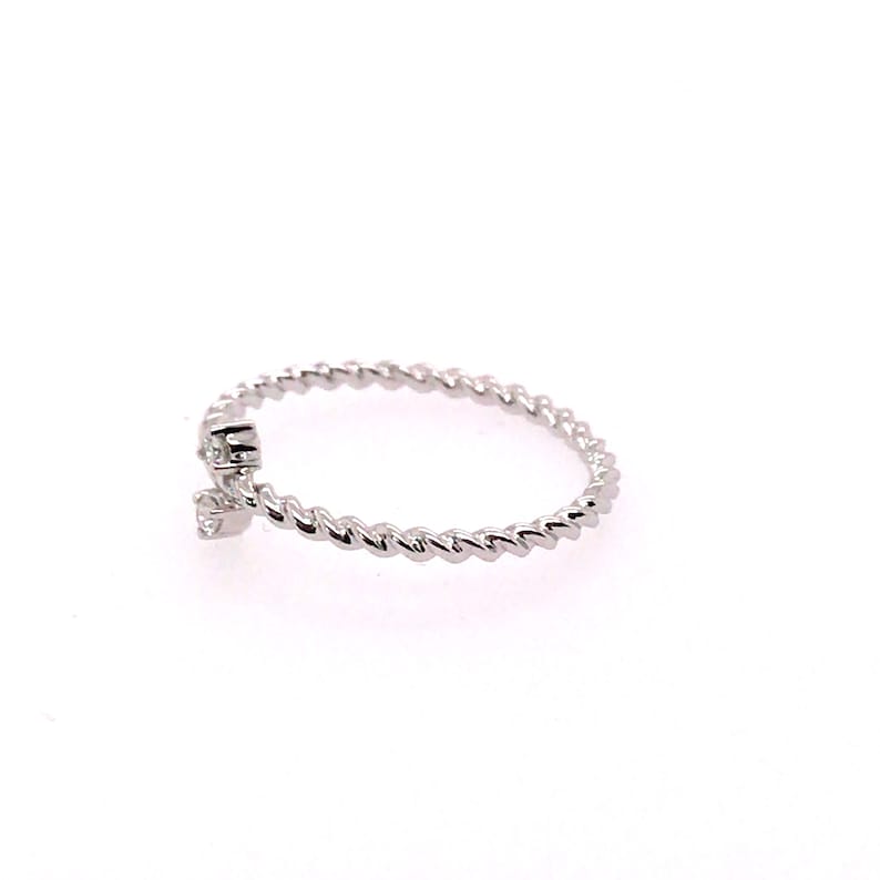 Double ball ring Stacking ring 14K Gold Twisted rope ring with diamonds dainty ring Minimalist ball ring Fashion ring