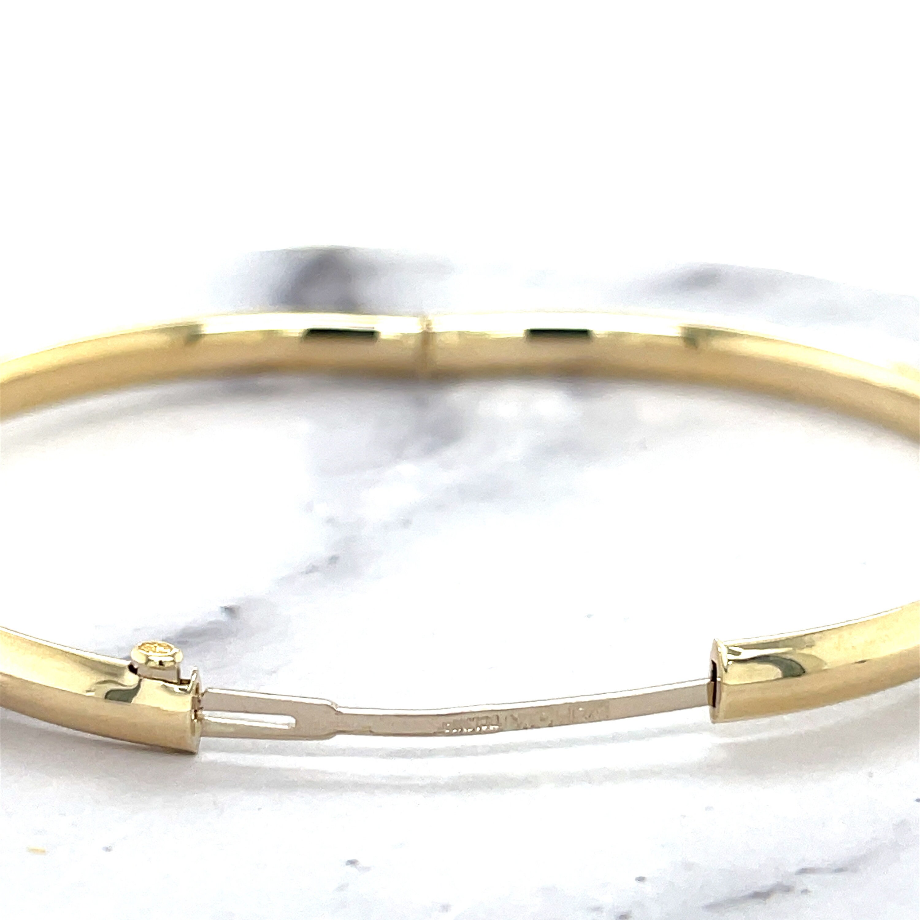 14K Gold Bangle Bracelet, Women Stackable Bracelet, Gift for