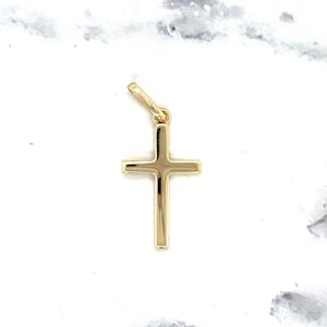 14K Yellow Gold Cross Pendant ~ Unisex Gold Charm, Real Gold Jewelry, Cross Necklace Charm, Christening Gift, Baptism Gift, Religious Charm
