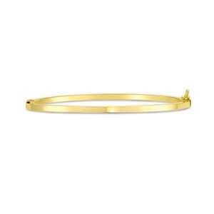 14K Yellow 14K Stackable Flat Bangle Bracelets | Minimalist Fine Jewelry Gift for Her