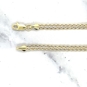 Two Tone Gold Bracelet, 10K Gold Jewelry, Yellow And White Gold Bracelet, Weaved Chain Bracelet, Gifts For Wife, Bracelets For Women