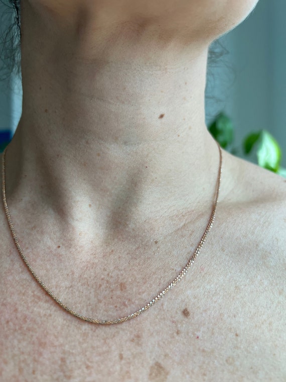Collana A Catena In Oro 14k Due Toni: Rosa E Bianco, Larghezza 1,5 Mm, Con Moschettone, 2,45 Gr