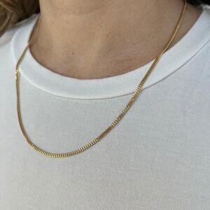 Solid 18k Yellow Gold 2.2mm Curb Chain Necklace, 16"-24" Real Gold, Unisex