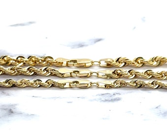 10K Oro Giallo 2mm-10mm Taglio Diamante Collana Bracciale Uomo Donna 7 - Foto 10