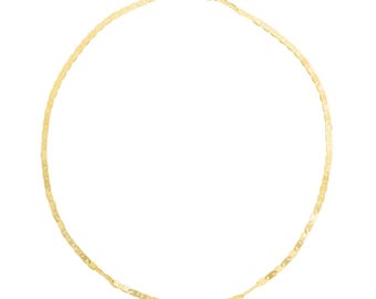 Tobillera marinera de oro amarillo macizo de 14 quilates, tobillera de oro auténtico de 25 cm, joyería plana para el tobillo, para mujer.