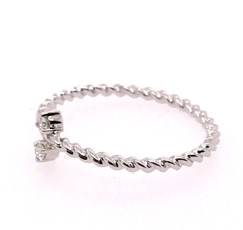 Double ball ring Stacking ring 14K Gold Twisted rope ring with diamonds dainty ring Minimalist ball ring Fashion ring