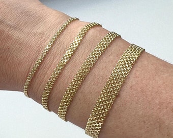 14K Gold Bracelet For Women by MarinaMJewelry ~ 7.25" Yellow Gold Bismark Bracelet, Gold Chain Bracelets, Minimalist Gold Jewelry, Thick