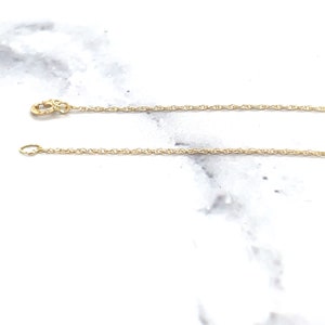 14K Solid Gold Chain Necklace ~ 0.7mm Tiny Rope Chain, Real Gold Chain, Dainty Chain, Minimalist Jewelry ~ 16&quot;, 18&quot; and 20&quot; sizes available
