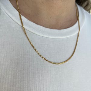 Solid 18k Yellow Gold 2.2mm Curb Chain Necklace, 16"-24" Real Gold, Unisex