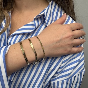 10K Solid Yellow Gold 7 Inch Herringbone Bracelet, 3mm 4mm 5mm Wide, Loster Clasp, Real Gold Bracelet, Gift For Her, Women