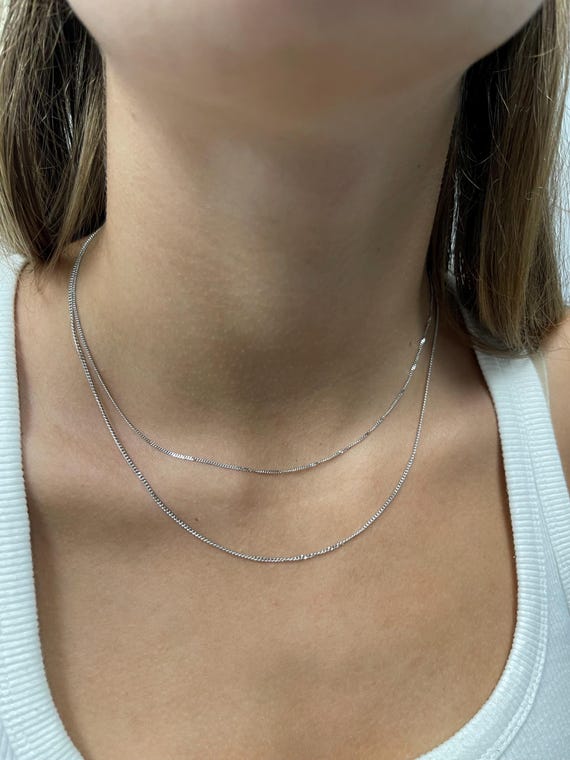 Collana con catena Gourmette taglio diamante da 1,5 mm, vero oro
