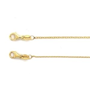 Solid 18K Yellow Gold 1mm 1.5mm Oval Cable Chain, 16&quot; 18&quot;, Real Gold Necklace, Yellow Chain, Dainty Chain, Woman