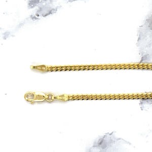 Solid 18k Yellow Gold 2.2mm Curb Chain Necklace, 16"-24" Real Gold, Unisex
