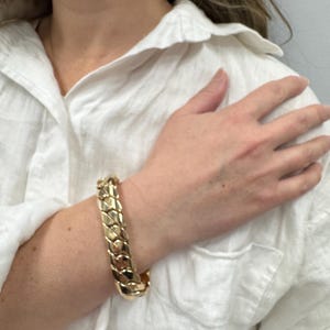 14K Yellow Gold Miami Cuban Link Bracelet by MarinaMJewelry ~ 14K Gold Bracelet, Fine Gold Jewelry, 7.5" Chunky Bracelet,14mm Thick Bracelet