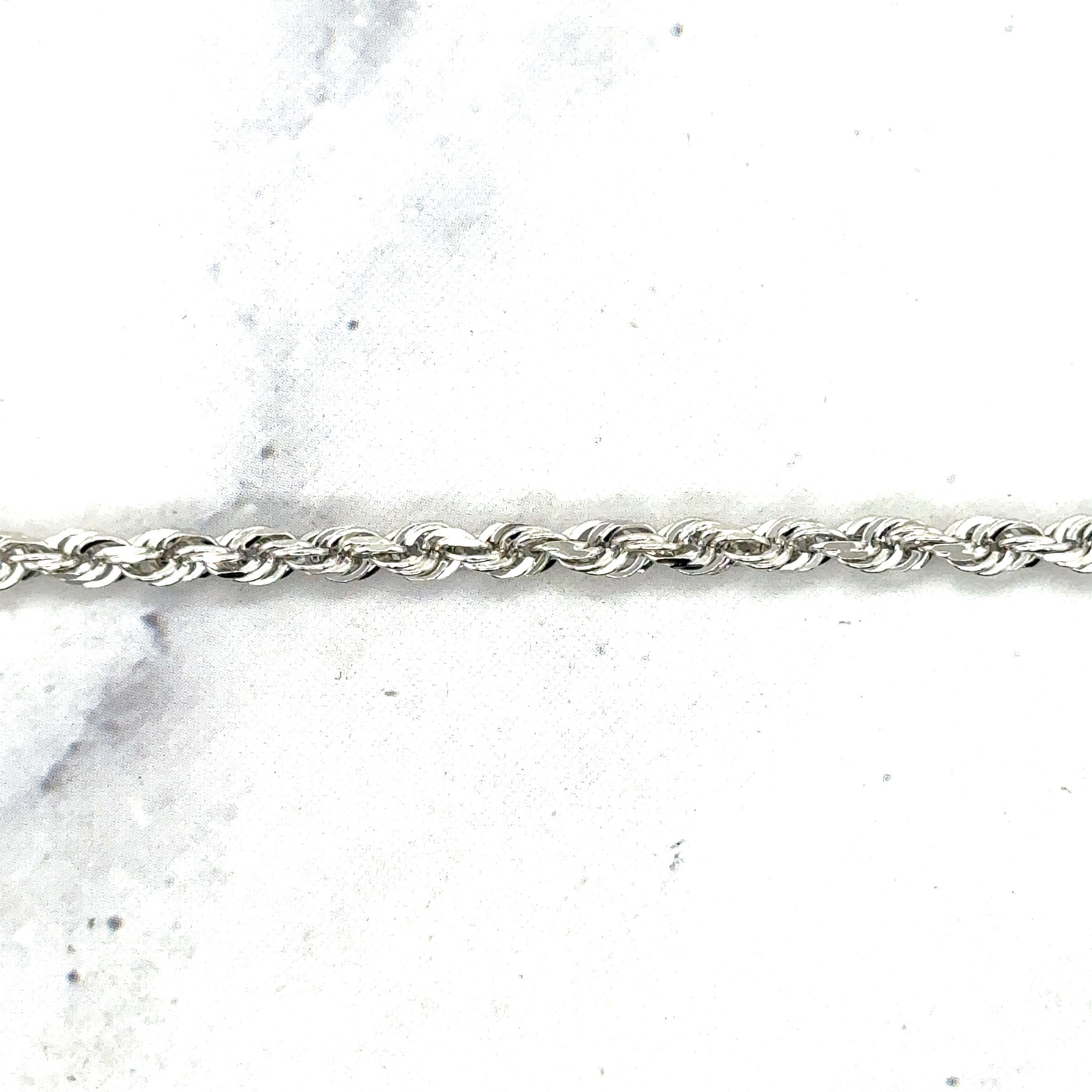 Collana Catena A Perline In Oro Bianco 14kt 1.0 Mm | Vero Oro Con Taglio Diamante | Gioiello In Scatola Regalo