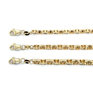 14K Yellow Gold Anchor Chain Necklace for Men & Women, Real Gold Lite Jewelry, Unisex Design, Durable and Stylish (4.1mm, 4.5mm, 5.2mm)