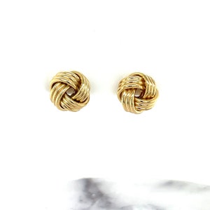 Love Knot Earrings, 14K Gold Earrings, Yellow Gold Stud Earrings, Womens Jewelry, Wedding Gift, Birthday Gift For Her, Anniversary Gift