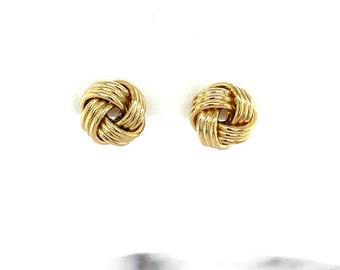 Love Knot Earrings, 14K Gold Earrings, Yellow Gold Stud Earrings, Womens Jewelry, Wedding Gift, Birthday Gift For Her, Anniversary Gift