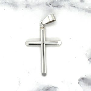 38x20mm Gold Cross Pendant Without Chain ~ 14K White Gold Charm, Religious Jewelry, Polished Cross Jewelry, Christening Gift, Baptism Gift