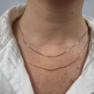Solid 14K Gold 0.80mm Adjustable Octagonal Snake Chain with Lobster Lock, 22&quot; Long, Set Your Own Length, Real Gold Snake Necklace, Women