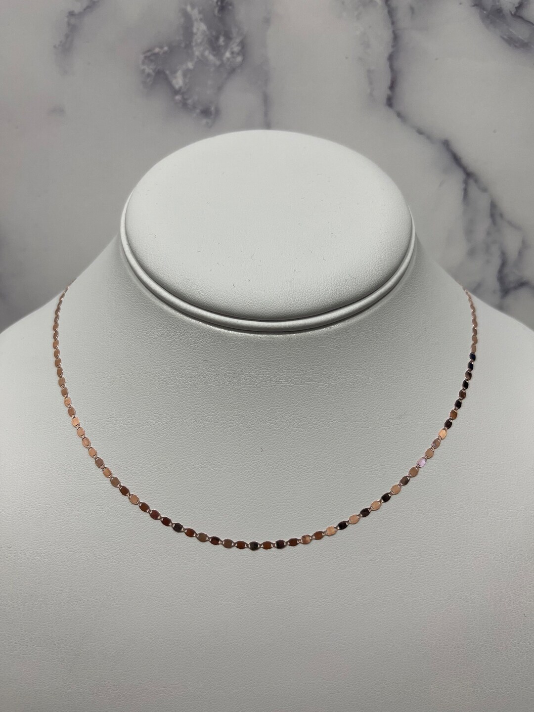 14K Gold 2.2mm Oval Mirror Link Chain With Lobster Lock, 18, Oval Link Chain, Mirror Necklace