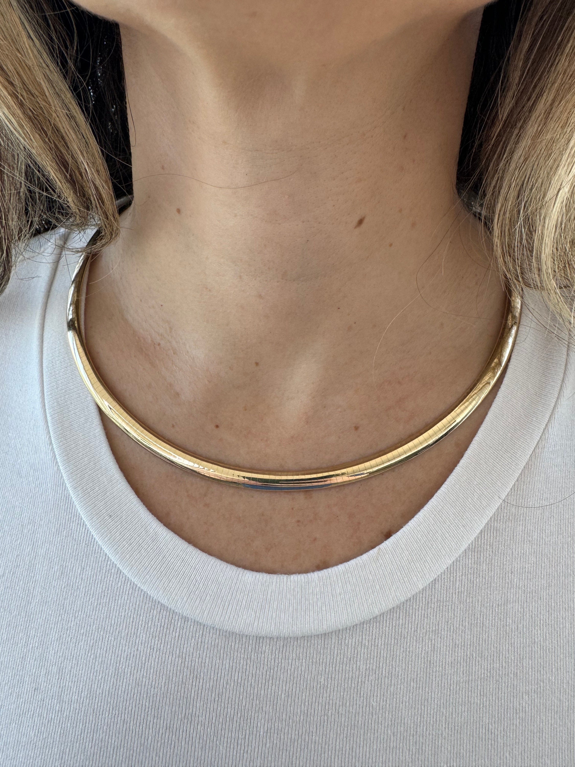 Gold plated omega necklace store