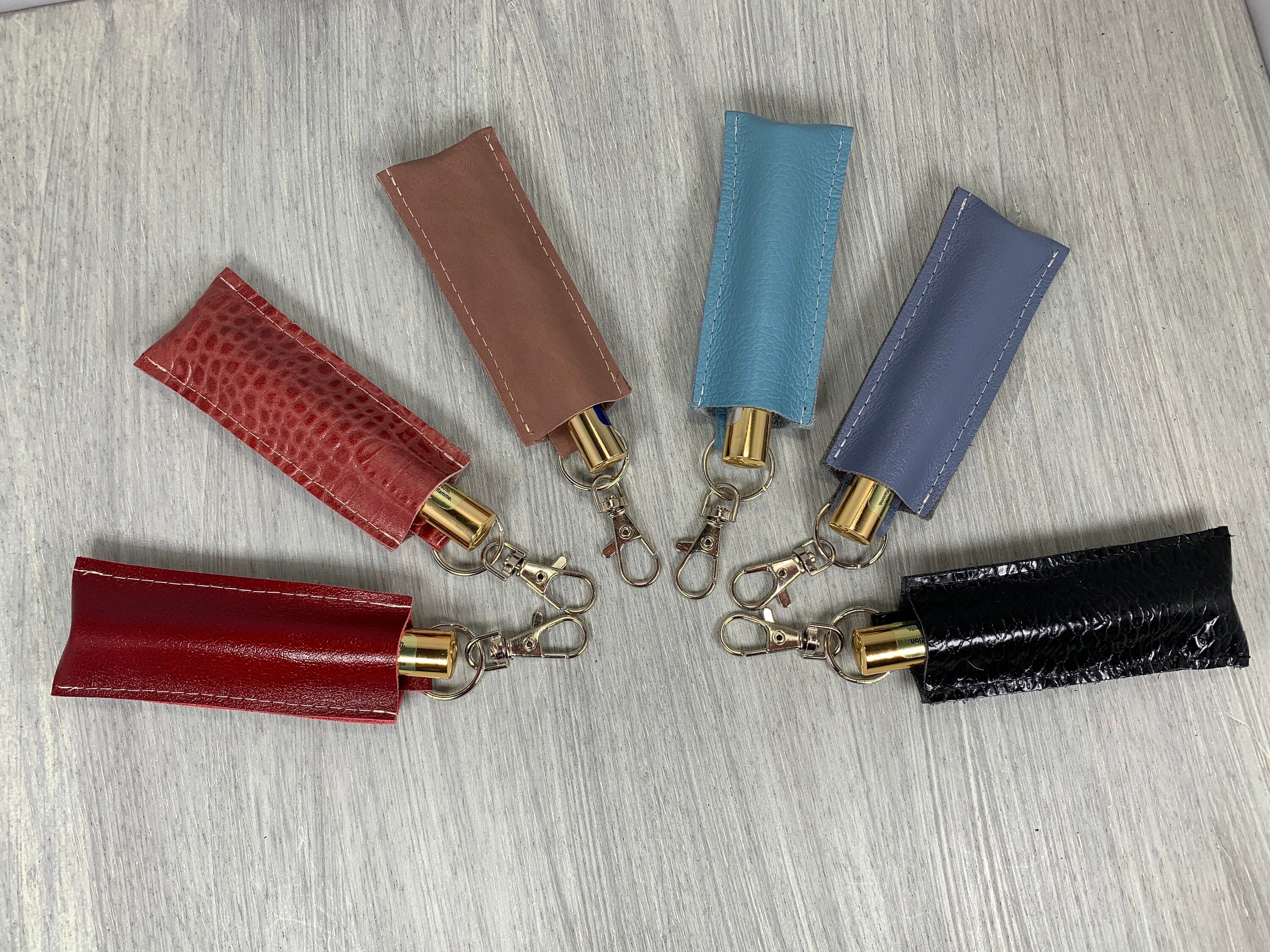 Lipstick key chain holder Leather Lipstick holder LipSense Etsy