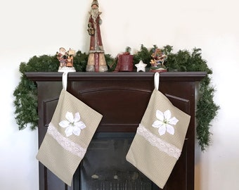 Christmas sack gift bags, 2 handmade stocking alternative