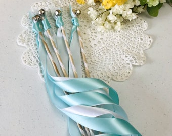 Ribbon wedding wands, 100 favors with bell option