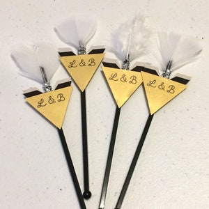 150 Bling cocktail stirrers, personalized option wedding swizzle sticks image 1