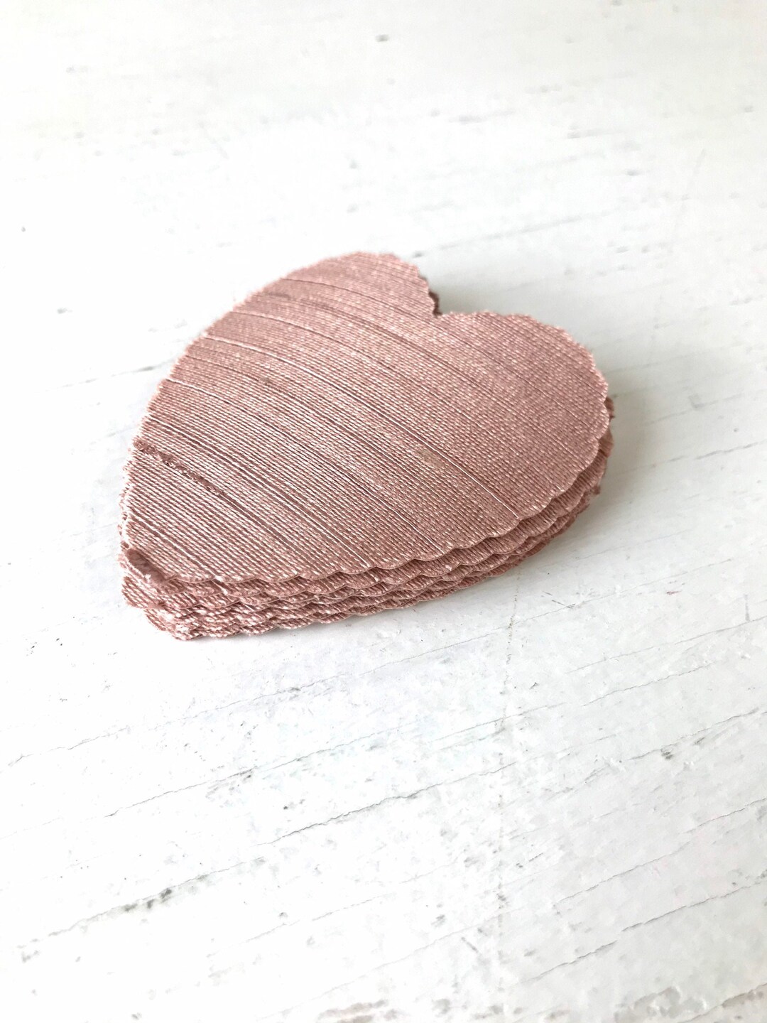 12 Upcycled Wallpaper Scalloped Hearts Rose Gold Textured - Etsy