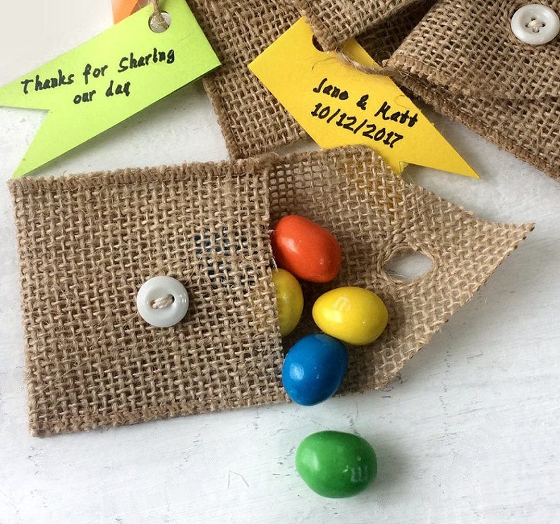 100 Burlap Wedding Favor Envelopes Rustic Coin Money Jewelry Etsy