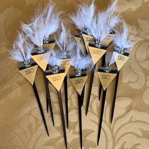 Party food picks, 50 Gatsby wedding cocktail garnish sticks image 1