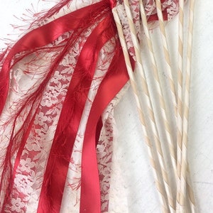 75 Ribbon wedding wands Ribbon Lace Fringe