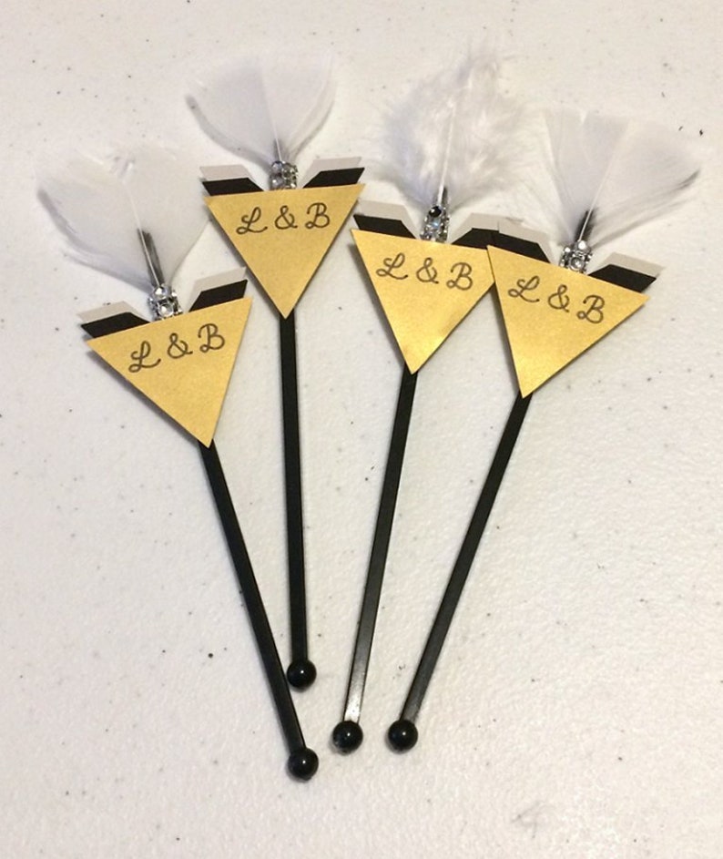 150 Bling cocktail stirrers, personalized option wedding swizzle sticks image 1